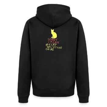 13 - Unisex Premium Bio Zip Hoodie - Schwarz - Hinten - Nico (187cm)