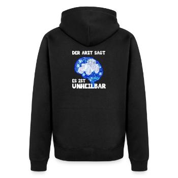 Traktor Trekker Landwirt Bauer - Unisex Premium Bio Zip Hoodie - Schwarz - Hinten - Nico (187cm)