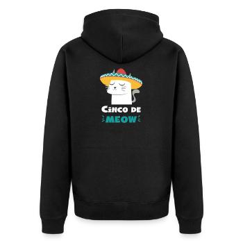 Sombrero Cat Funny Cinco De Mayo Tshirt - Unisex Premium Organic Zip Hoodie - black - Back - Nico (187cm)