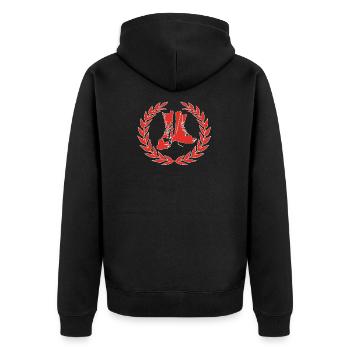 Boots Combat Boots Oi Ska Punks Skinhead Motif - Unisex Premium Organic Zip Hoodie - black - Back - Nico (187cm)