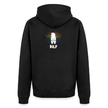 BILF Bear I'd Like to Fuck LGBT Gift Gay Homo - Unisex Premium Organic Zip Hoodie - black - Back - Nico (187cm)