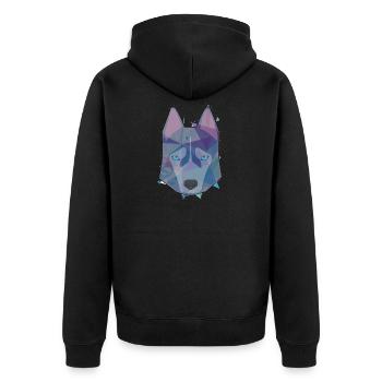 Wolf animal - Unisex Premium Organic Zip Hoodie - black - Back - Nico (187cm)