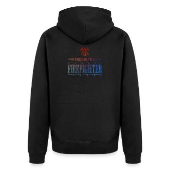 Pompier pompier incendie Sauveur héros aide - Veste à capuche bio Premium Unisexe - noir - Dos - Nico (187cm)