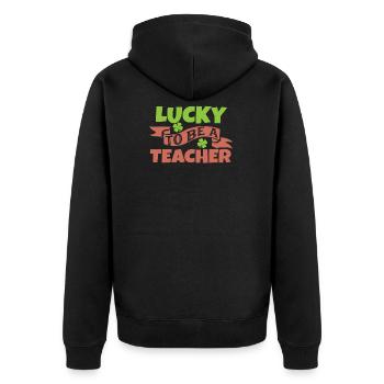 professeur - Veste à capuche bio Premium Unisexe - noir - Dos - Nico (187cm)
