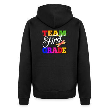 Team 1st 1st Grade Back to School - Unisex Premium Organic Zip Hoodie - black - Back - Nico (187cm)