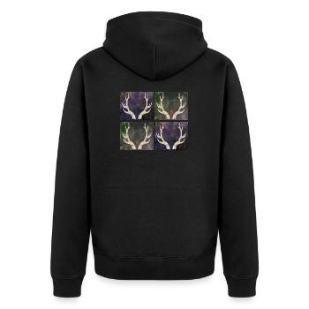 Bois de cerf - Veste à capuche bio Premium Unisexe - noir - Dos - Nico (187cm)