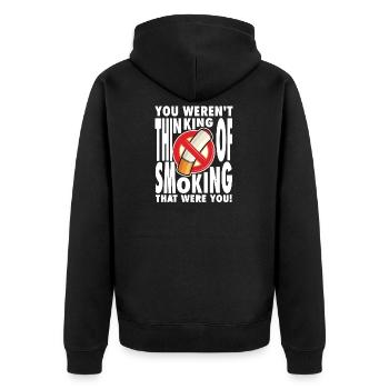 Nicht Rauchen, Nichtraucher uncool, Tabak Shirt - Unisex Premium Bio Zip Hoodie - Schwarz - Hinten - Nico (187cm)