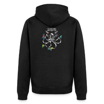 Octopus Geschenk Soldat Wasserpistole Pistole Sohn - Unisex Premium Bio Zip Hoodie - Schwarz - Hinten - Nico (187cm)