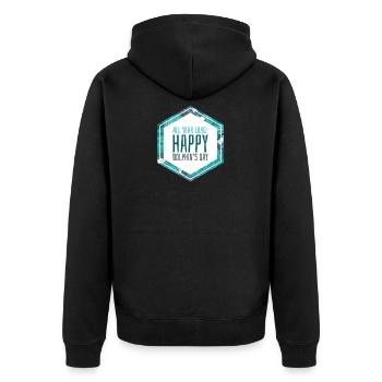 Geschenk Spruch Delfin Urlaub Meer Karibik Ozean - Unisex Premium Bio Zip Hoodie - Schwarz - Hinten - Nico (187cm)