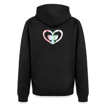 coeur cadeau dauphin amour amour animal océan vacances - Veste à capuche bio Premium Unisexe - noir - Dos - Nico (187cm)