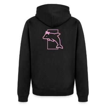 Maedchen cadeau de dauphin boucle rose rose fête - Veste à capuche bio Premium Unisexe - noir - Dos - Nico (187cm)