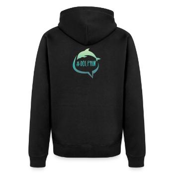 Hashtag rengaine cadeau delfin Ocean Party Zoo - Veste à capuche bio Premium Unisexe - noir - Dos - Nico (187cm)