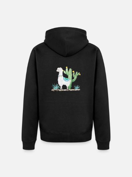 lama - Veste à capuche bio Premium Unisexe - noir