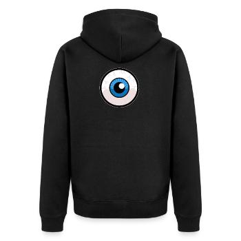 Graphiques de conception de la conception de globe d’au-moins humains - Veste à capuche bio Premium Unisexe - noir - Dos - Nico (187cm)