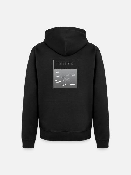 Scuba Diving Gray - Unisex Premium Organic Zip Hoodie - black