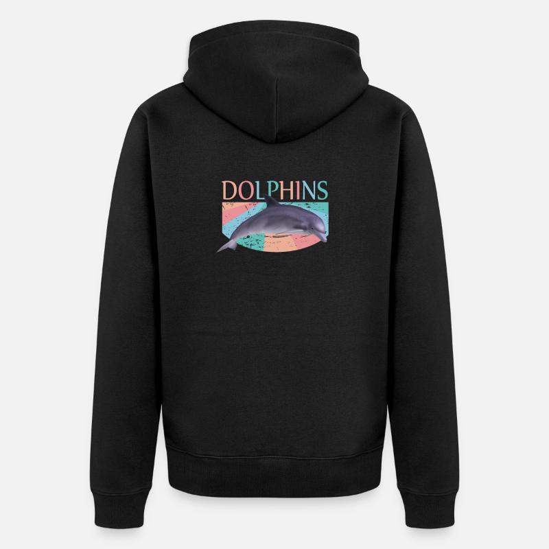 Delfin - Unisex Premium Bio Zip Hoodie - Schwarz