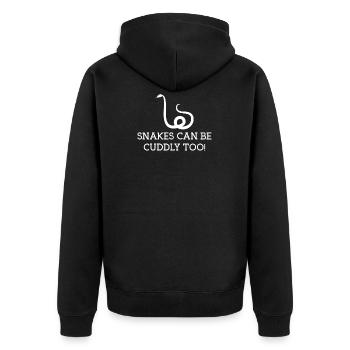 Snakes - Snake - Snake Holder - Funny - Unisex Premium Organic Zip Hoodie - black - Back - Nico (187cm)