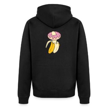 Banana Gift Food Porn Donut Shirt - Veste à capuche bio Premium Unisexe - noir - Dos - Nico (187cm)