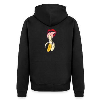 Alimentaire de cadeau de banane - Veste à capuche bio Premium Unisexe - noir - Dos - Nico (187cm)