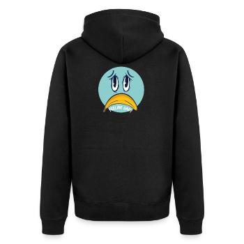 Bananen-Geschenk, das trauriges Gesichtshemd glaubt - Unisex Premium Bio Zip Hoodie - Schwarz - Hinten - Nico (187cm)