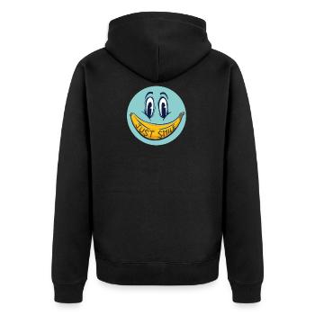 Cadeau de banane Juste sourire - Veste à capuche bio Premium Unisexe - noir - Dos - Nico (187cm)