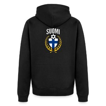 Finland - Suomi football jersey design 2018 - Unisex Premium Organic Zip Hoodie - black - Back - Nico (187cm)