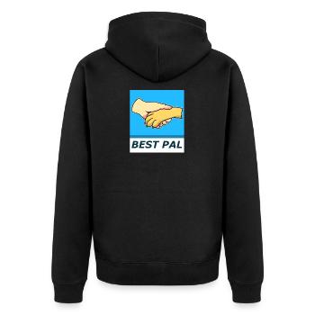Best buddy - human - dog - Unisex Premium Organic Zip Hoodie - black - Back - Nico (187cm)