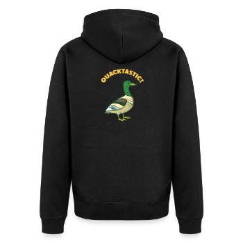 Quack - Quackastic! Canard - canard sauvage - Veste à capuche bio Premium Unisexe - noir - Dos - Nico (187cm)