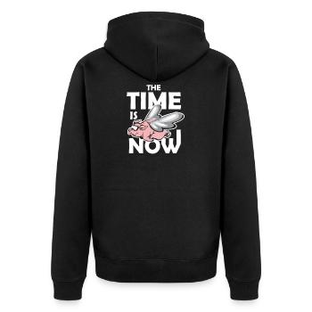 Le temps est maintenant Livestock Farm Tee Shirt cadeau - Veste à capuche bio Premium Unisexe - noir - Dos - Nico (187cm)