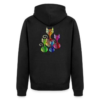 chats - Veste à capuche bio Premium Unisexe - noir - Dos - Nico (187cm)