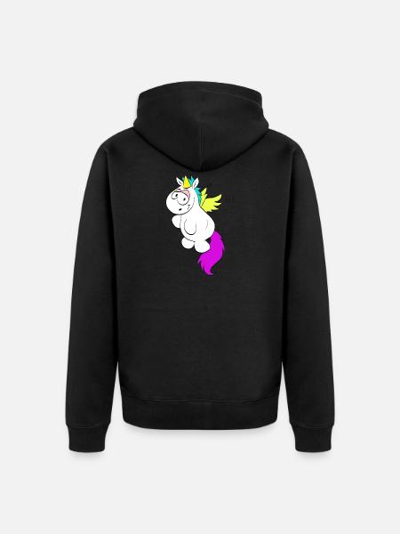 Einhorn - Unisex Premium Bio Zip Hoodie - Schwarz