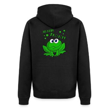 Don't be a frog - Unisex Premium Organic Zip Hoodie - black - Back - Nico (187cm)