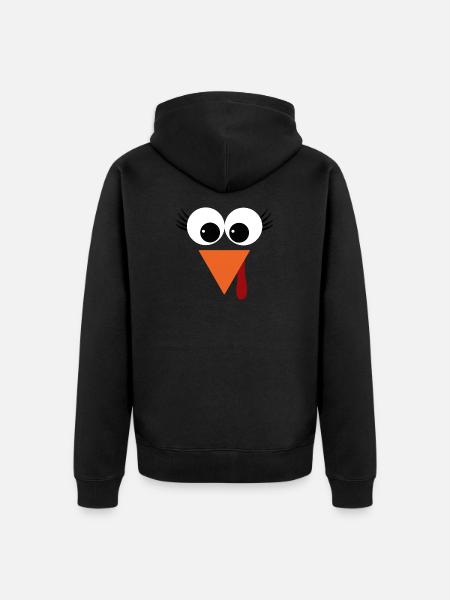 Huhn - Unisex Premium Bio Zip Hoodie - Schwarz