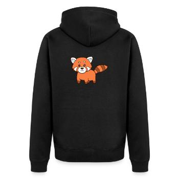 Baby Cat Bear Red Panda Red Panda - Unisex Premium Organic Zip Hoodie - black - Back - Nico (187cm)