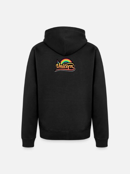 Einhorn Geschenk - Unisex Premium Bio Zip Hoodie - Schwarz