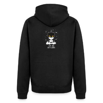 Einhorn Fledermaus Geschenk - Unisex Premium Bio Zip Hoodie - Schwarz - Hinten - Nico (187cm)