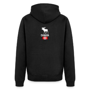 Kanada Elch Kanada Flagge Kanadische stolz Maple Leaf - Unisex Premium Bio Zip Hoodie - Schwarz - Hinten - Nico (187cm)