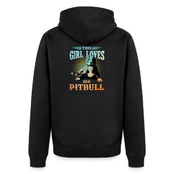 Pitbull chien chien de combat amour fille - Veste à capuche bio Premium Unisexe - noir - Dos - Nico (187cm)