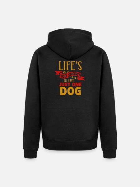 dog - Unisex Premium Organic Zip Hoodie - black