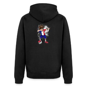  en France - Veste à capuche bio Premium Unisexe - noir - Dos - Nico (187cm)
