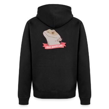 Bearded Dragon - Bearded Dragon Owner - Dragon Lady - Unisex Premium Organic Zip Hoodie - black - Back - Nico (187cm)