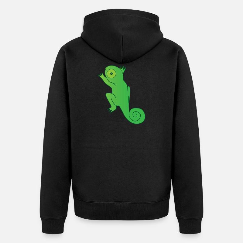 Reptile - Caméléon - Caméléons - Cadeau - Veste à capuche bio Premium Unisexe - noir