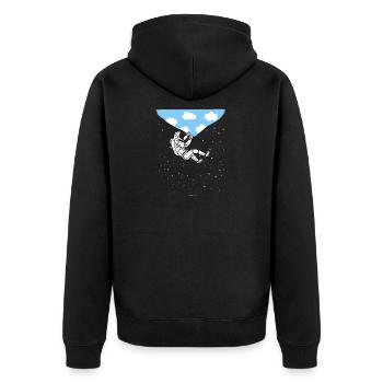 ASTRONAUT clouds gift - Unisex Premium Organic Zip Hoodie - black - Back - Nico (187cm)