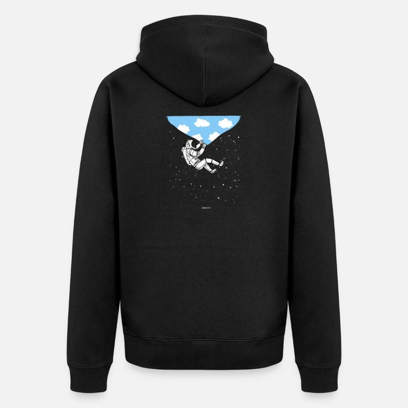 ASTRONAUT Wolken Geschenk - Unisex Premium Bio Zip Hoodie - Schwarz