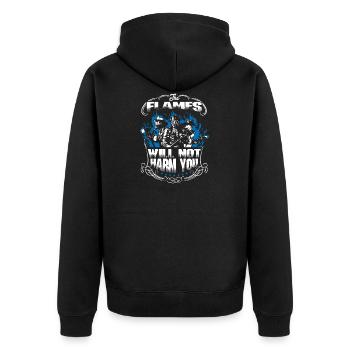 Flames Fire Department Firefighter Firefighter Woman - Unisex Premium Organic Zip Hoodie - black - Back - Nico (187cm)