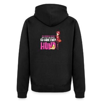 chien femmes hommes chiens argent cadeau - Veste à capuche bio Premium Unisexe - noir - Dos - Nico (187cm)