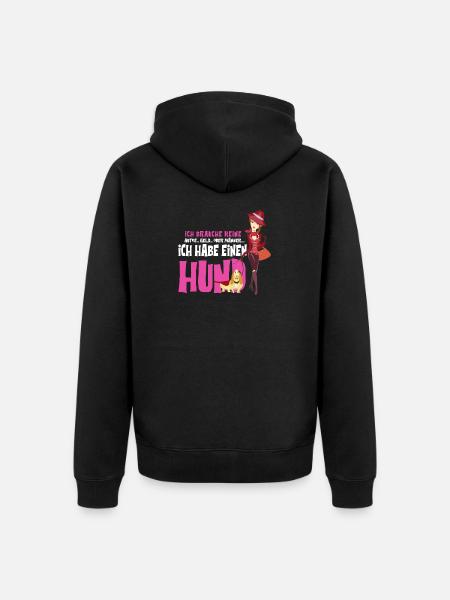 Hund Kvinder Mænd Hunde Penge Gave - Premium økologisk unisex-hættejakke - sort
