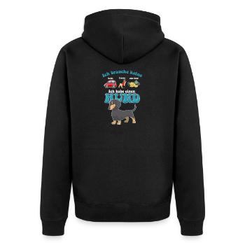 chien femmes voitures argent amour chiens cadeau - Veste à capuche bio Premium Unisexe - noir - Dos - Nico (187cm)