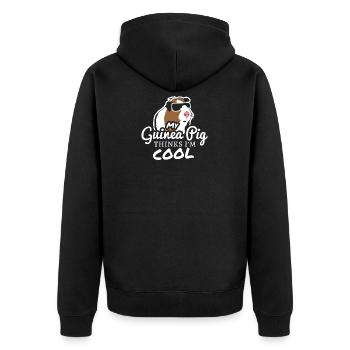 Mon cochon de Guinée pense que je suis cool cadeau de tee-shirt animaux - Veste à capuche bio Premium Unisexe - noir - Dos - Nico (187cm)