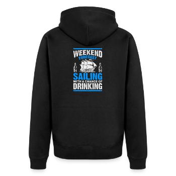 Bier segeln Segelboot Segelschiff Geschenk - Unisex Premium Bio Zip Hoodie - Schwarz - Hinten - Nico (187cm)